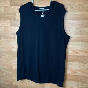 H2H Size 2XL Sleeveless Hooded Black Ribbed Top New With Tags